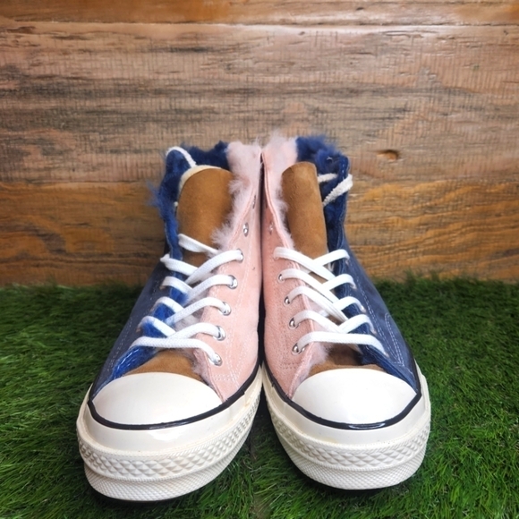 New Converse Tri Panel x Chuck 70 Hi 'Navy Blue/Baby Pink' 166319C - Picture 7 of 10